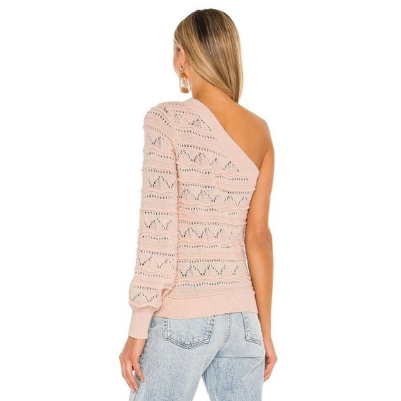 Majorelle Lowell One Shoulder Sweater in Almond Pink Small - Picture 2 of 10